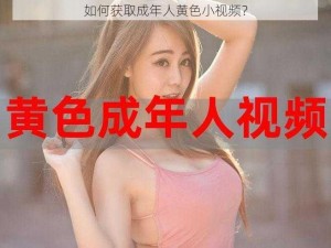 如何获取成年人黄色小视频？