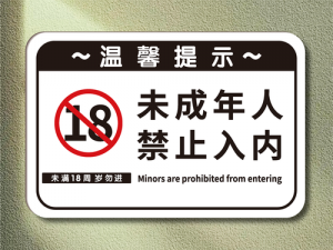 18 岁禁止入内未满 18 岁严禁使用