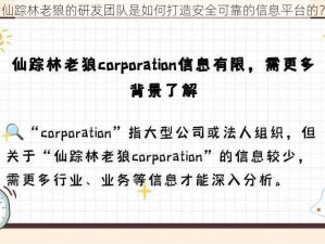 仙踪林老狼的研发团队是如何打造安全可靠的信息平台的？