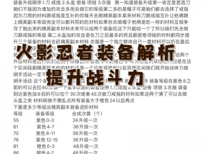 火影忍者手游：忍具合成指南——刃具合成方法与技巧详解