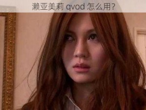 濑亚美莉 qvod 怎么用？