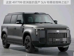 这款 497799 欧洲版的国产 SUV 有哪些独特之处？