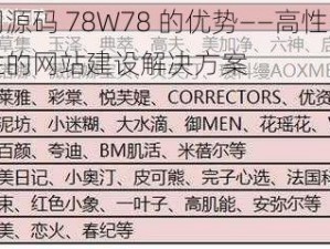 成品网源码 78W78 的优势——高性能、高安全性的网站建设解决方案