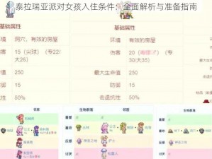 泰拉瑞亚派对女孩入住条件：全面解析与准备指南