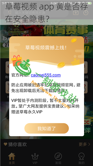 草莓视频 app 黄是否存在安全隐患？