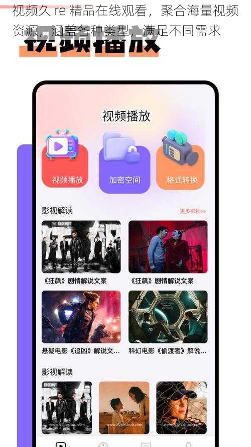 视频久 re 精品在线观看，聚合海量视频资源，涵盖各种类型，满足不同需求