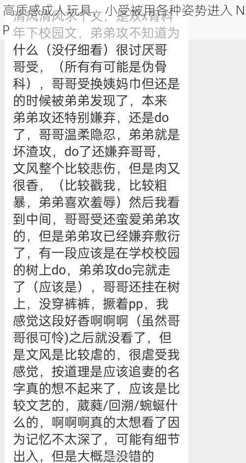 高质感成人玩具，小受被用各种姿势进入 NP