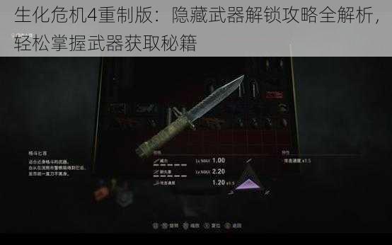 生化危机4重制版：隐藏武器解锁攻略全解析，轻松掌握武器获取秘籍