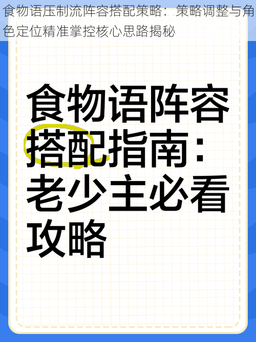 食物语压制流阵容搭配策略：策略调整与角色定位精准掌控核心思路揭秘