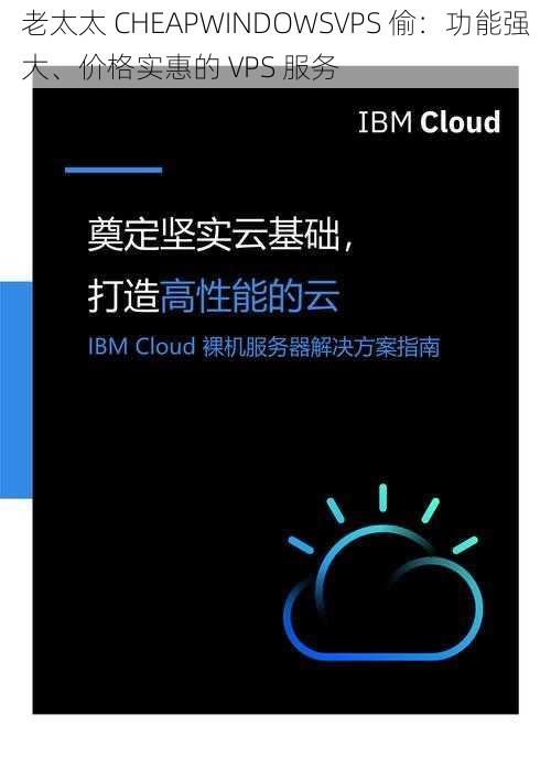 老太太 CHEAPWINDOWSVPS 偷：功能强大、价格实惠的 VPS 服务