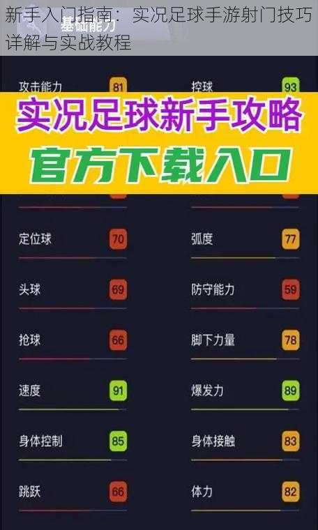 新手入门指南：实况足球手游射门技巧详解与实战教程