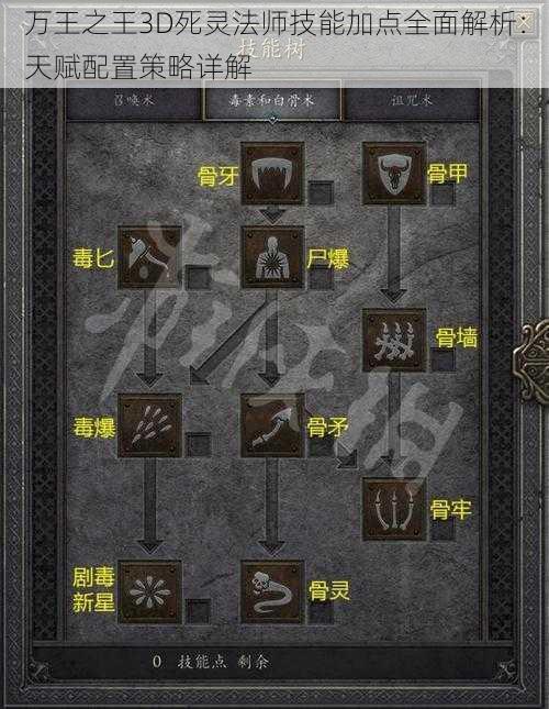 万王之王3D死灵法师技能加点全面解析：天赋配置策略详解