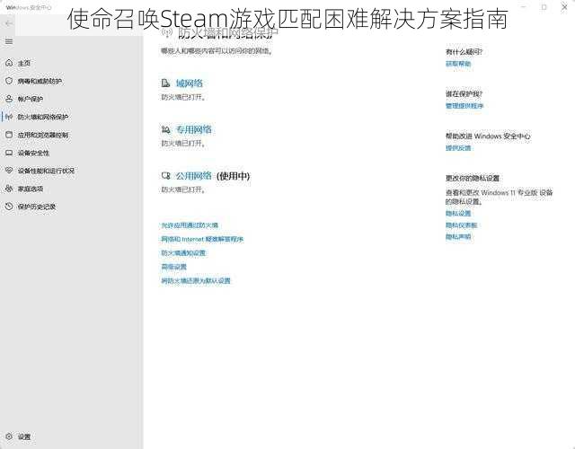 使命召唤Steam游戏匹配困难解决方案指南