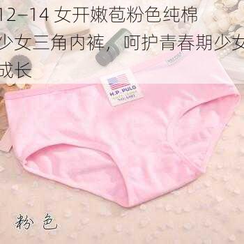 12—14 女开嫩苞粉色纯棉少女三角内裤，呵护青春期少女成长