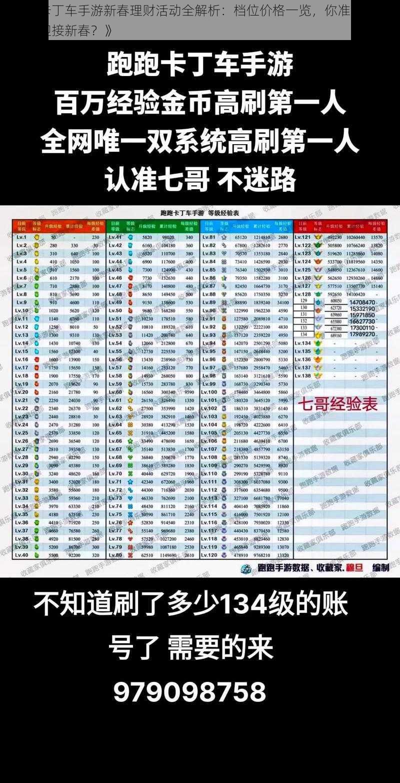 《跑跑卡丁车手游新春理财活动全解析：档位价格一览，你准备投入多少资金迎接新春？》