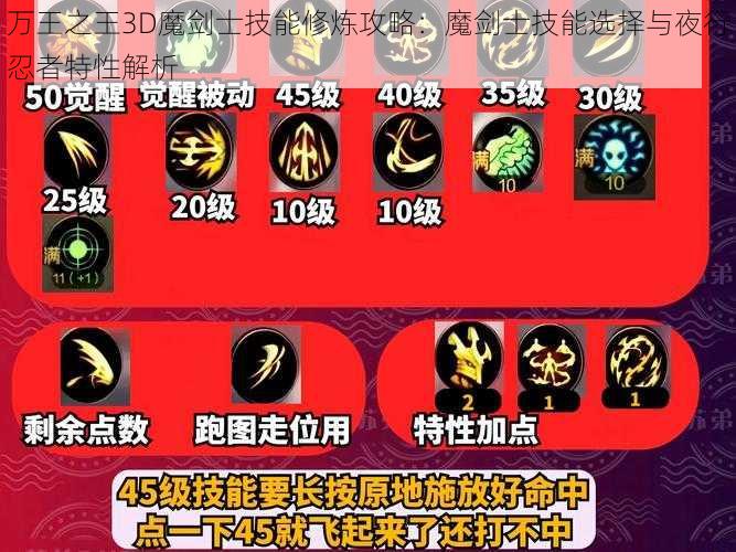 万王之王3D魔剑士技能修炼攻略：魔剑士技能选择与夜行忍者特性解析