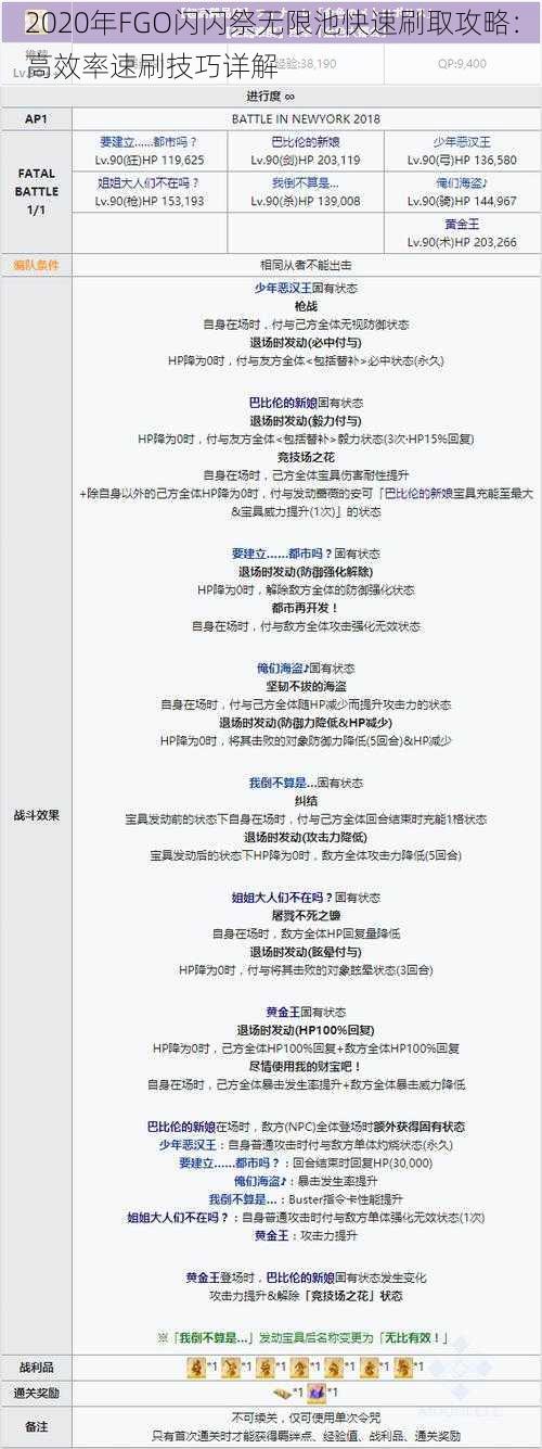 2020年FGO闪闪祭无限池快速刷取攻略：高效率速刷技巧详解