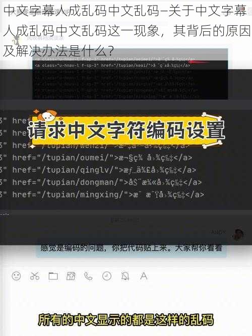 中文字幕人成乱码中文乱码—关于中文字幕人成乱码中文乱码这一现象，其背后的原因及解决办法是什么？