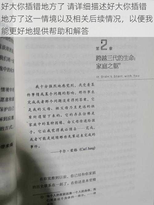 好大你插错地方了 请详细描述好大你插错地方了这一情境以及相关后续情况，以便我能更好地提供帮助和解答