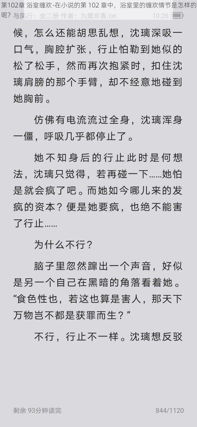 第102章 浴室缠欢-在小说的第 102 章中，浴室里的缠欢情节是怎样的呢？