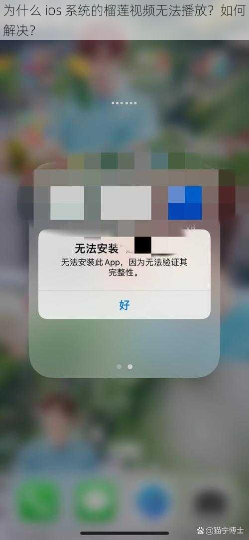 为什么 ios 系统的榴莲视频无法播放？如何解决？