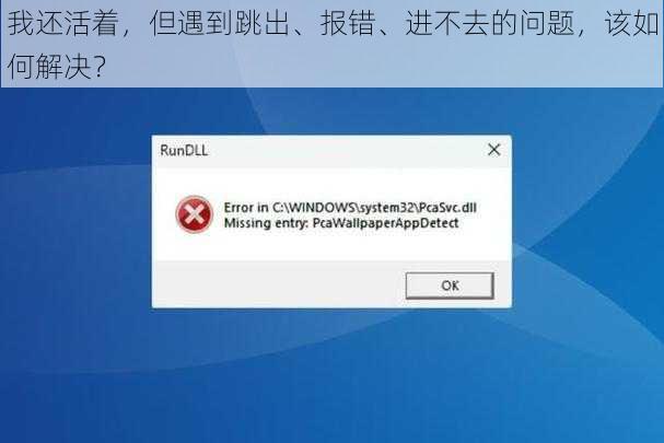 我还活着，但遇到跳出、报错、进不去的问题，该如何解决？
