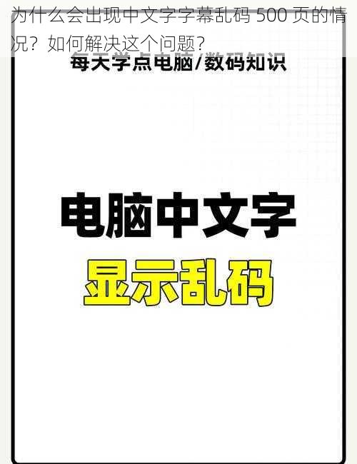 为什么会出现中文字字幕乱码 500 页的情况？如何解决这个问题？