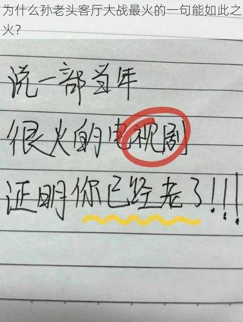 为什么孙老头客厅大战最火的一句能如此之火？