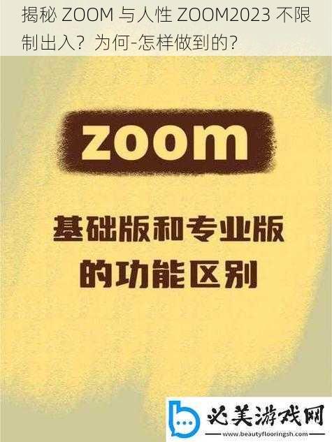 揭秘 ZOOM 与人性 ZOOM2023 不限制出入？为何-怎样做到的？