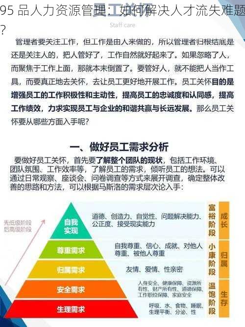 95 品人力资源管理：如何解决人才流失难题？