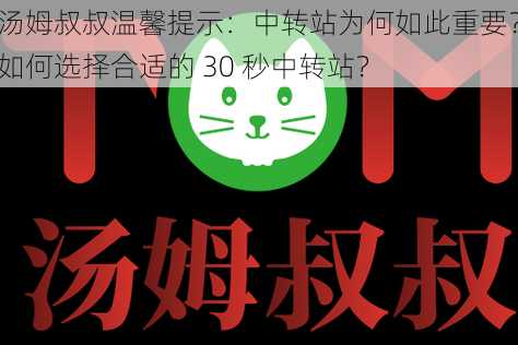 汤姆叔叔温馨提示：中转站为何如此重要？如何选择合适的 30 秒中转站？