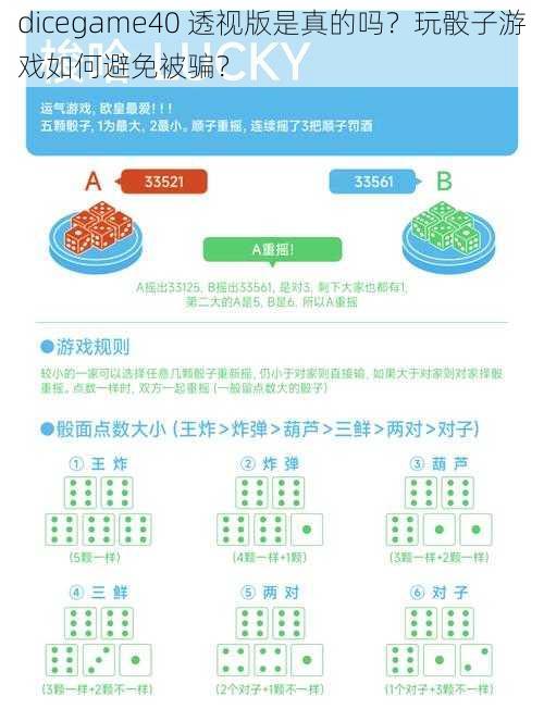 dicegame40 透视版是真的吗？玩骰子游戏如何避免被骗？