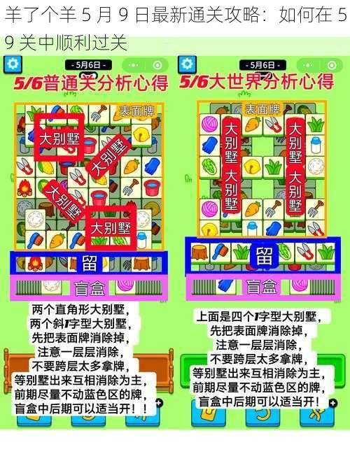 羊了个羊 5 月 9 日最新通关攻略：如何在 59 关中顺利过关