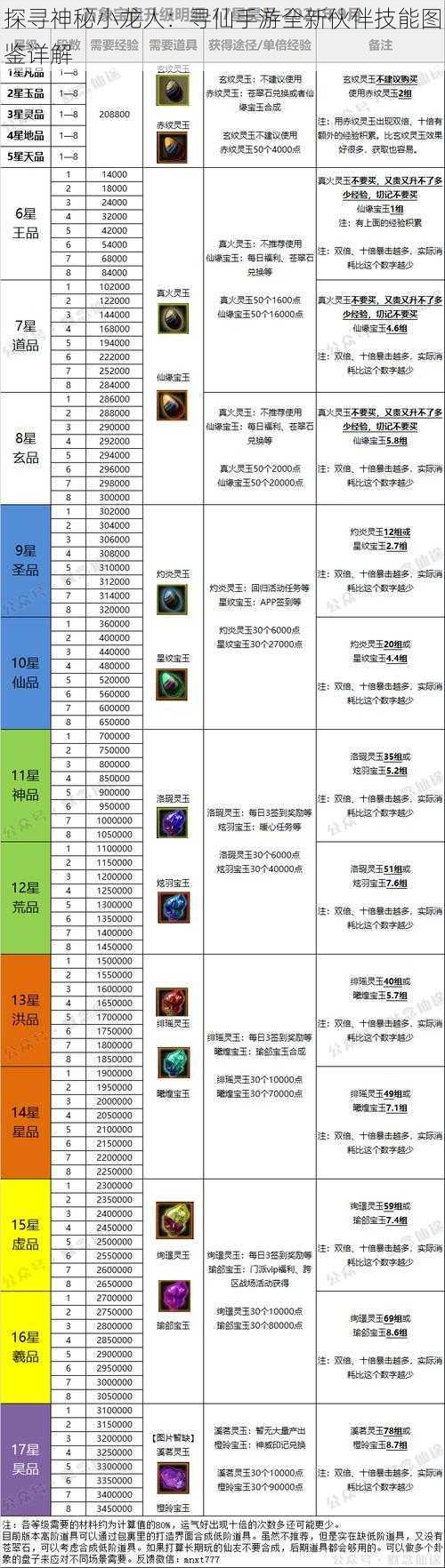 探寻神秘小龙人：寻仙手游全新伙伴技能图鉴详解