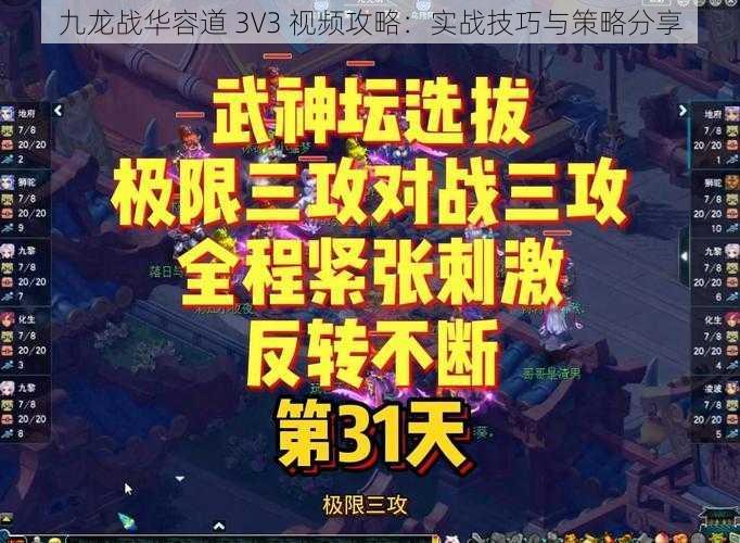 九龙战华容道 3V3 视频攻略：实战技巧与策略分享