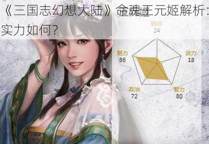 《三国志幻想大陆》命魂王元姬解析：实力如何？