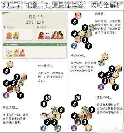 《开局一把剑：打造最强阵容，攻略全解析》