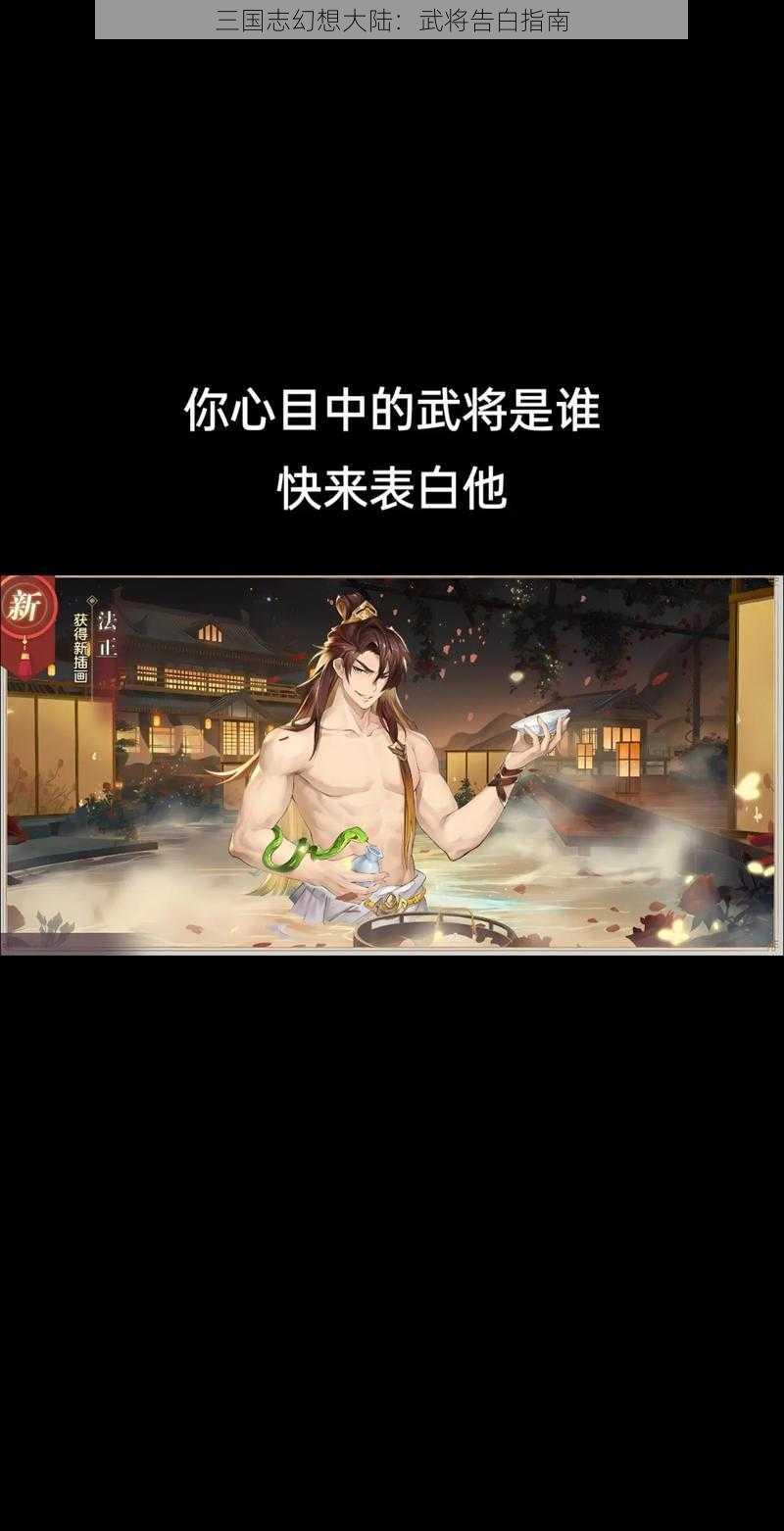 三国志幻想大陆：武将告白指南